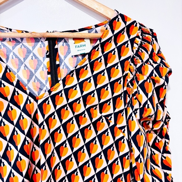 FARM RIO Orange and navy mini dress - Picture 7 of 12